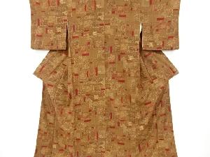 掛け軸に花模様小紋着物